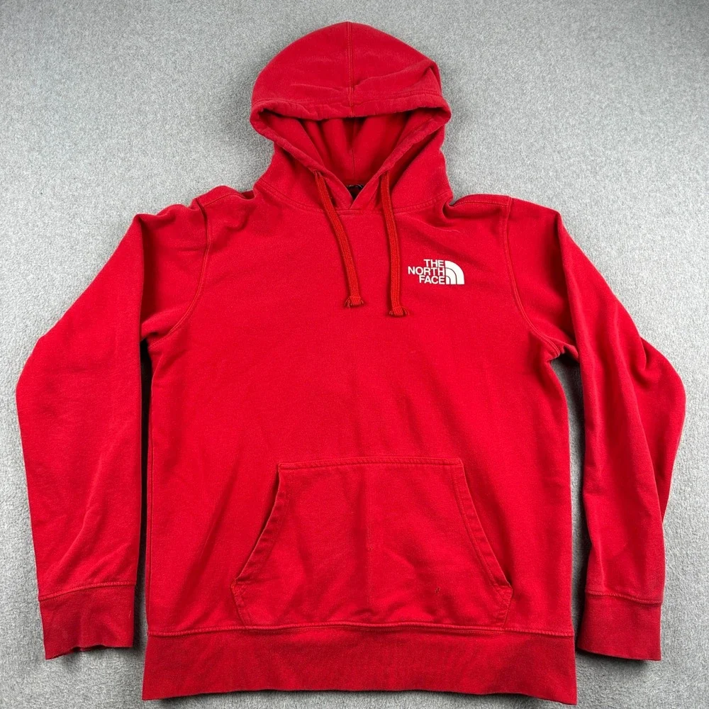 The North Face Hoodie Mens Medium Pullover Red Sierra Nevada Graphic Logo